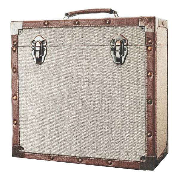 Steepletone LP Record Storage Carry Case - GREY/BROWN FABRIC. Now available online in UAE